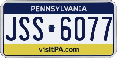 PA license plate JSS6077