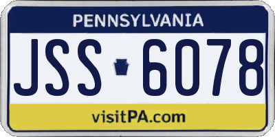 PA license plate JSS6078