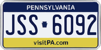 PA license plate JSS6092