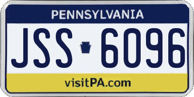 PA license plate JSS6096