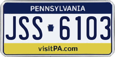 PA license plate JSS6103