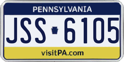 PA license plate JSS6105