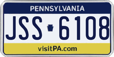 PA license plate JSS6108