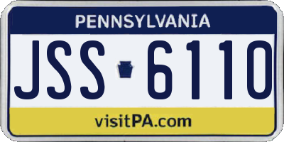PA license plate JSS6110