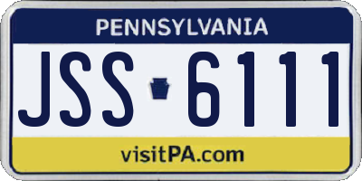 PA license plate JSS6111