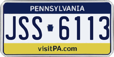 PA license plate JSS6113