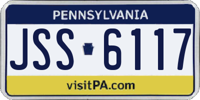 PA license plate JSS6117