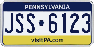 PA license plate JSS6123