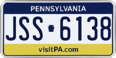 PA license plate JSS6138