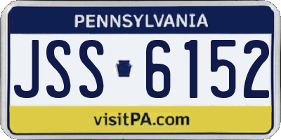 PA license plate JSS6152