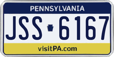 PA license plate JSS6167