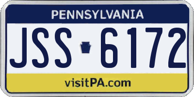 PA license plate JSS6172