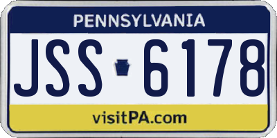 PA license plate JSS6178