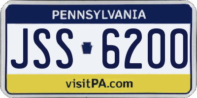 PA license plate JSS6200
