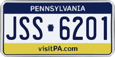 PA license plate JSS6201