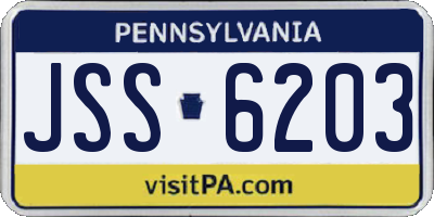 PA license plate JSS6203