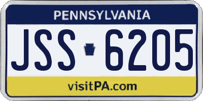 PA license plate JSS6205