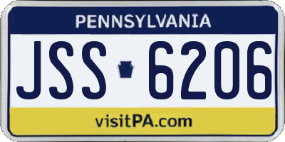PA license plate JSS6206