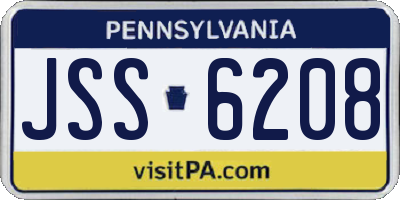 PA license plate JSS6208