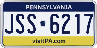 PA license plate JSS6217