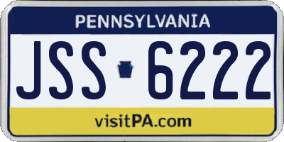 PA license plate JSS6222