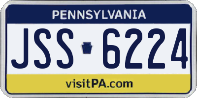 PA license plate JSS6224