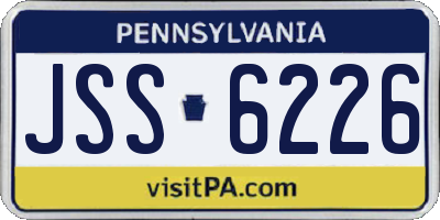 PA license plate JSS6226