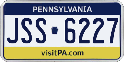 PA license plate JSS6227