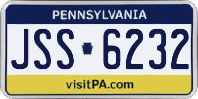 PA license plate JSS6232