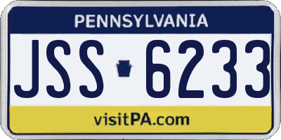 PA license plate JSS6233
