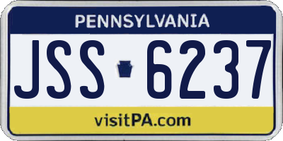 PA license plate JSS6237