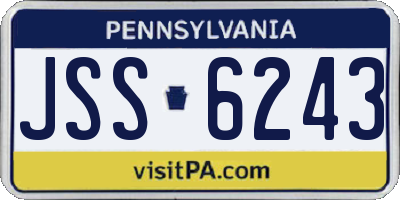 PA license plate JSS6243