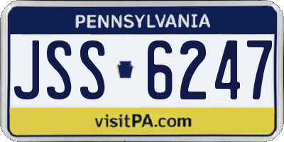 PA license plate JSS6247