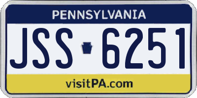 PA license plate JSS6251
