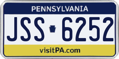 PA license plate JSS6252
