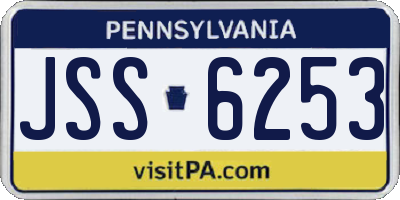 PA license plate JSS6253