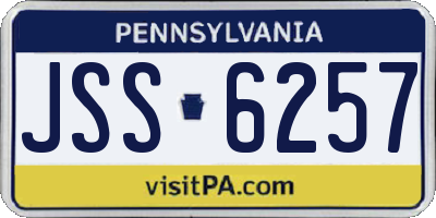PA license plate JSS6257