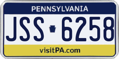 PA license plate JSS6258