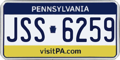 PA license plate JSS6259