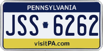 PA license plate JSS6262