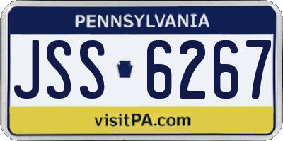 PA license plate JSS6267