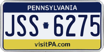 PA license plate JSS6275