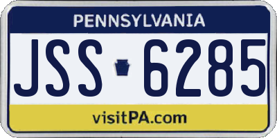 PA license plate JSS6285