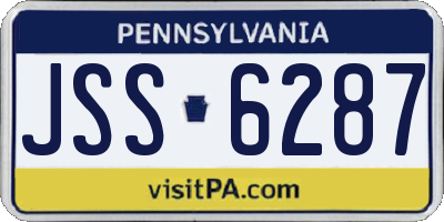 PA license plate JSS6287