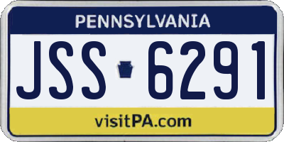 PA license plate JSS6291