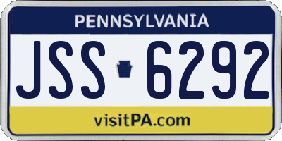 PA license plate JSS6292