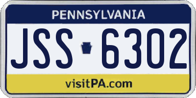 PA license plate JSS6302