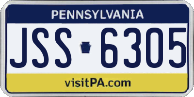 PA license plate JSS6305