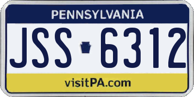 PA license plate JSS6312