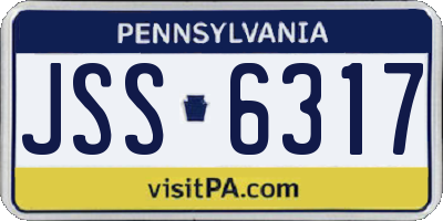 PA license plate JSS6317
